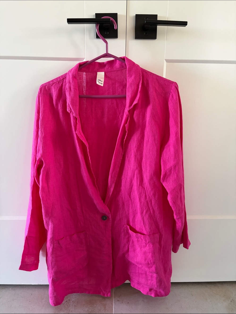 Women's Hot Pink Relaxed Blazer Jacket